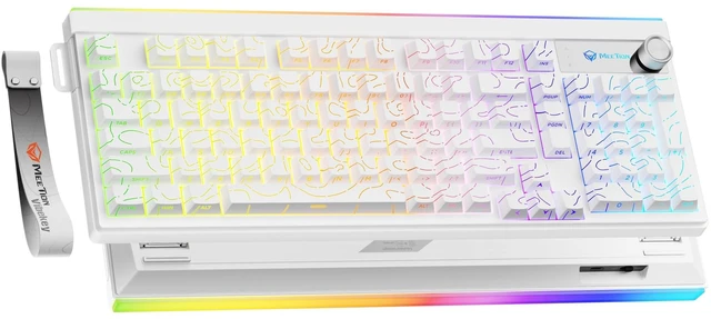Main image of MEETION Wireless Gaming Keyboard, 98-Key Tri-Mode RGB Backlit, White