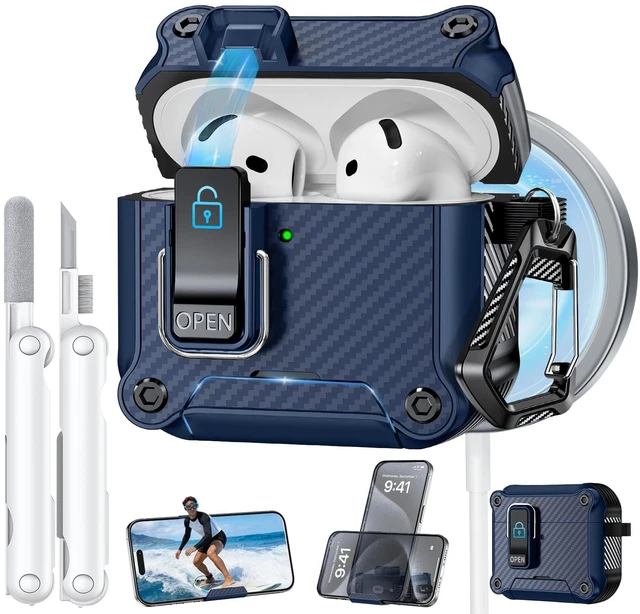 Main image of Dual Safety Lock for AirPods 5/4 Case (2026/2024), Compatible with MagSafe