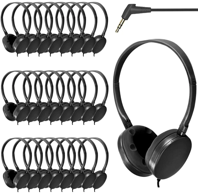 Main image of XOSDA Wholesale Bulk Headphones 25 Pack for Classroom Kids, Class Set Durable Headphones for School, Students, Adults, Libraries