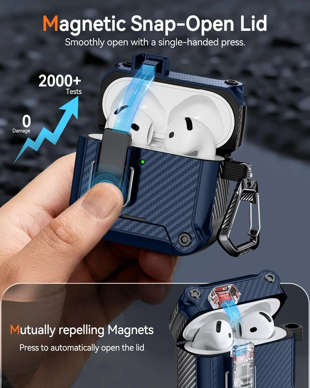 Alt view image 5 of 5 - Dual Safety Lock for AirPods 5/4 Case (2026/2024), Compatible with MagSafe