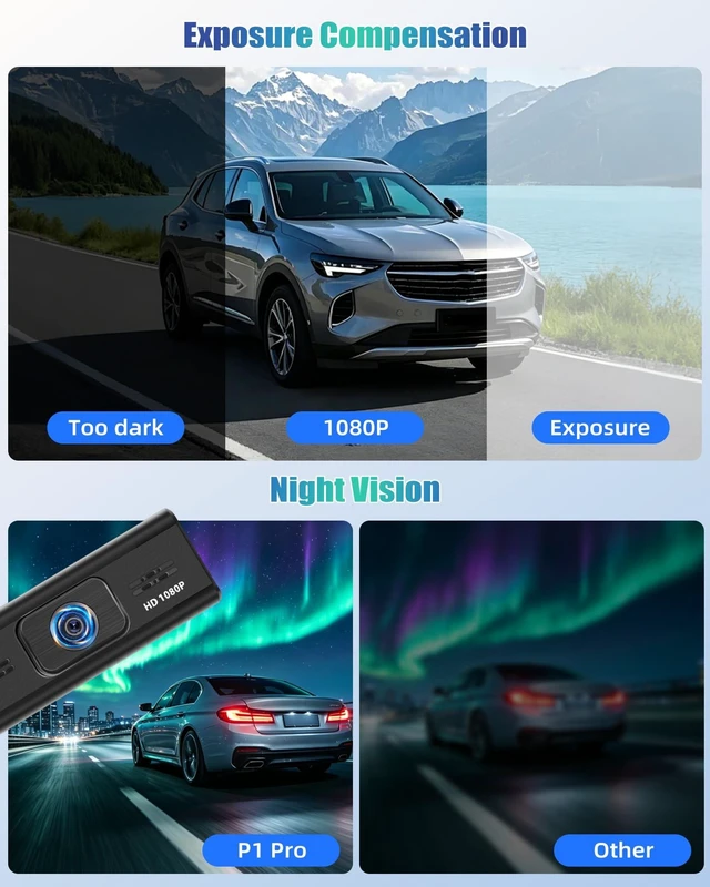 Alt view image 2 of 5 - 3 Channel Dash Cam Front and Rear, Built-in WiFi, App Control