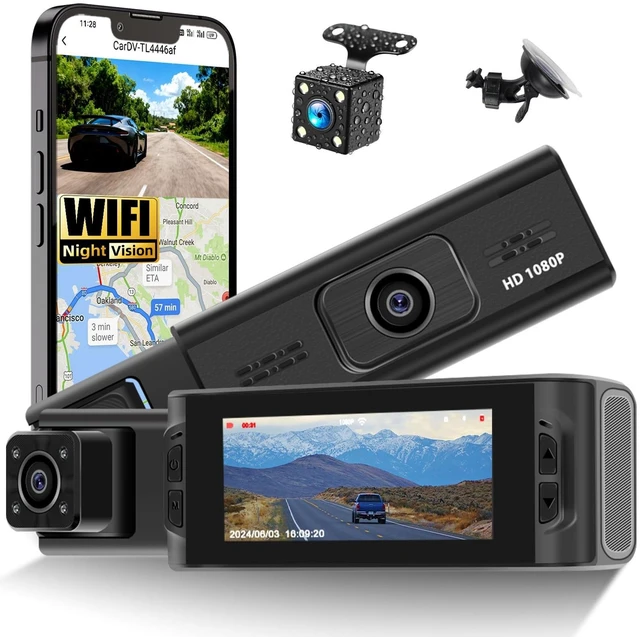 Main image of 3 Channel Dash Cam Front and Rear, Built-in WiFi, App Control