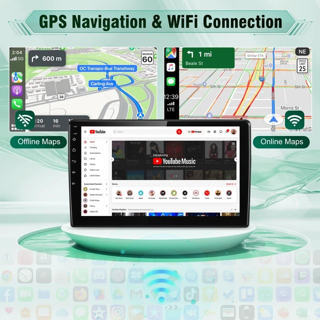 Alt view image 4 of 5 - Car Radio Stereo for Honda Accord 2008-2013, CarPlay Android Auto