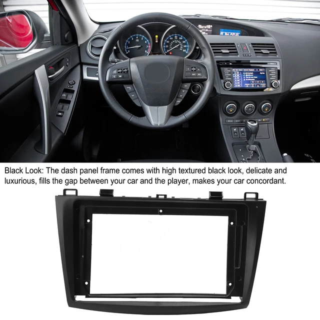 Alt view image 3 of 5 - Aramox Dash Fascia, 9in Car Navigation Panel Frame, Car Stereo Radio Install Dash Kit, Compatible with 3 2010-2013, Dash Mounting Fascia, Black