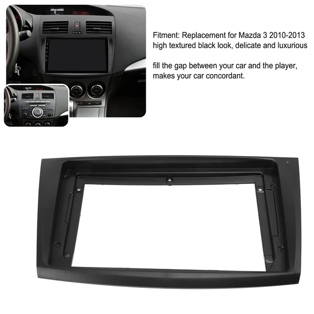 Alt view image 2 of 5 - Aramox Dash Fascia, 9in Car Navigation Panel Frame, Car Stereo Radio Install Dash Kit, Compatible with 3 2010-2013, Dash Mounting Fascia, Black
