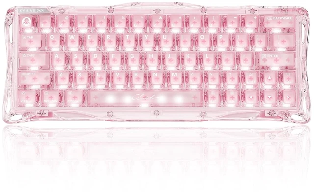 Main image of GravaStar Mercury V60 HE Gaming Keyboard, Crystal Rose