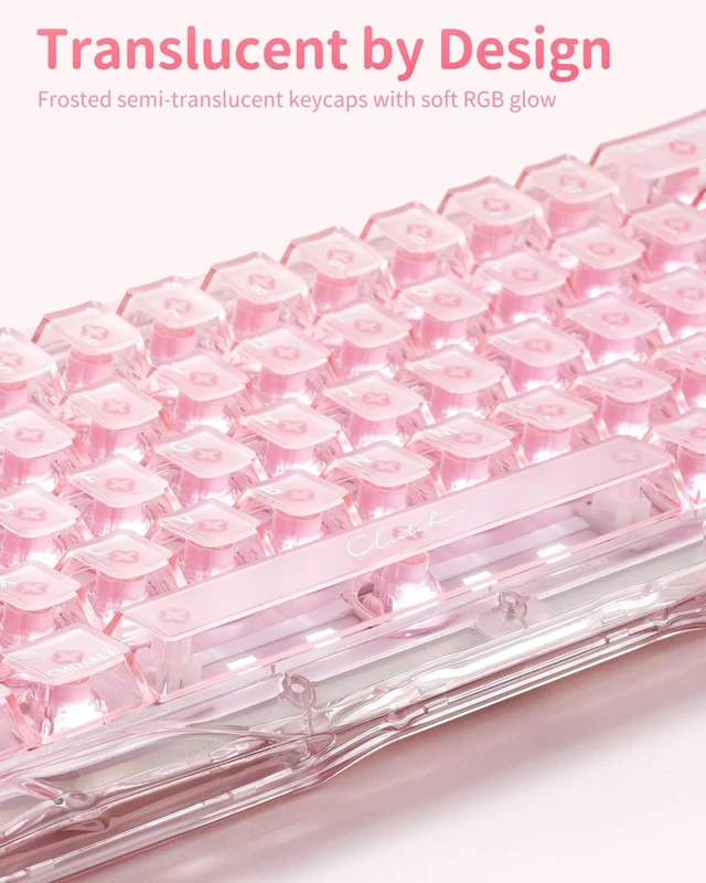 Alt view image 4 of 5 - GravaStar Mercury V60 HE Gaming Keyboard, Crystal Rose