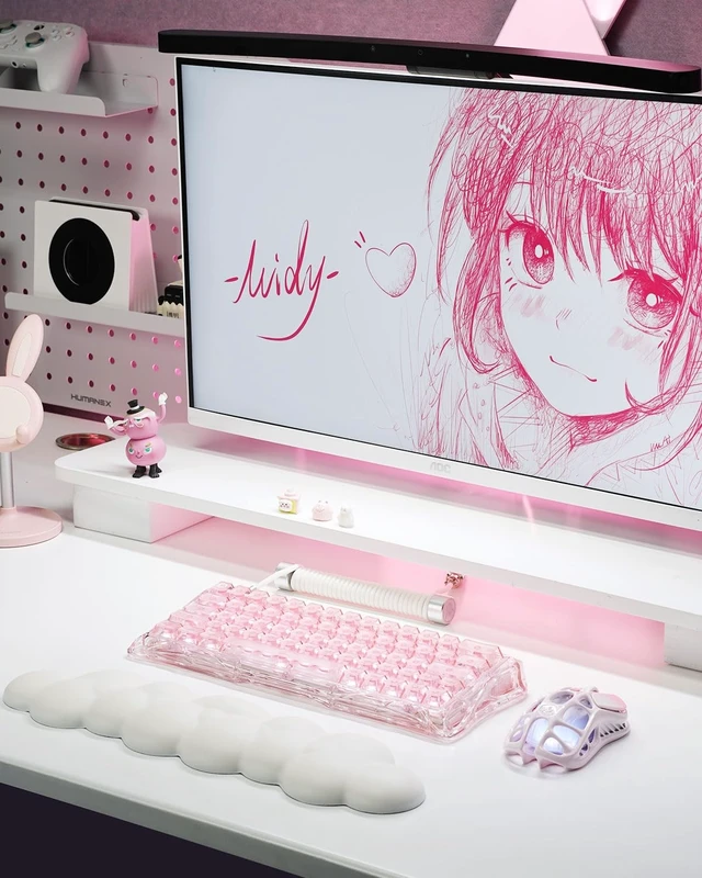 Alt view image 5 of 5 - GravaStar Mercury V60 HE Gaming Keyboard, Crystal Rose