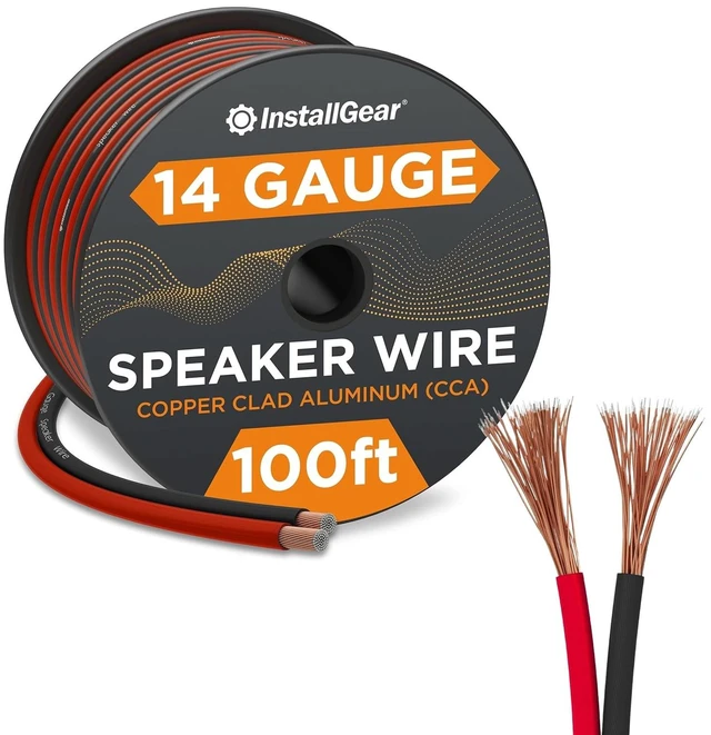 Main image of InstallGear 14 Gauge Speaker Wire - Red/Black 100ft Speaker Wire for Car, Home Theater, Stereo, Radio, Surround Sound Systems - 14 Gauge 100 ft - Durable