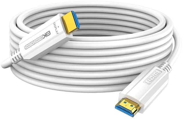 Main image of LINKJUN Fiber Optic HDMI Cable 130FT, 8K Long HDMI 2.1 Cable, 48Gbps White HDMI Cable 8K@60Hz 4K@120Hz, Dynamic HDR, eARC, HDCP 2.2&2.3, 3D, for Laptop, PC, Monitor, PS5, PS4, Xbox, HDTV, Projector