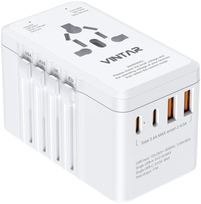 Main image of VINTAR 2000W 220V to 110V Travel Voltage Converter for US EU UK AUS, White