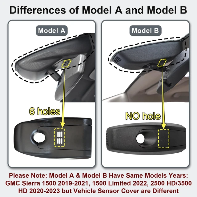 Alt view image 3 of 5 - mangoal 4K Front & 2K Rear 2 Channel HDR Dash Cam, Dual STARVIS 2 IMX678 IMX675 for GMC Sierra 1500 2019-2021, 1500 Limited 2022 and HD 2020-2023 (Model B), 5GHz WiFi, GPS, 128GB Card