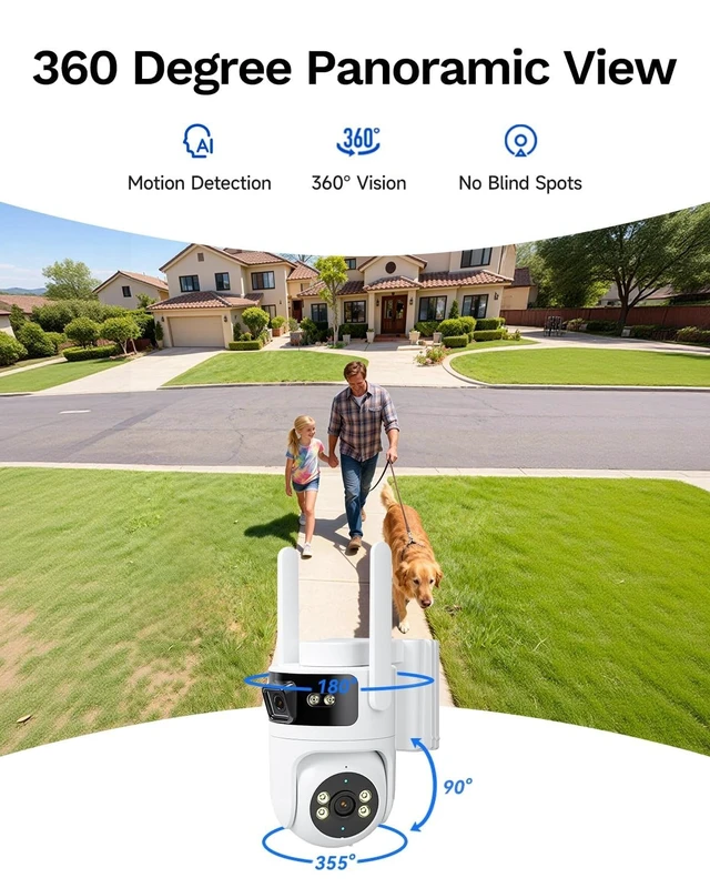 Alt view image 5 of 5 - LongPlus Dual Lens Solar Security Camera, 2MP+2MP AOV 24/7 WiFi 6 Outdoor