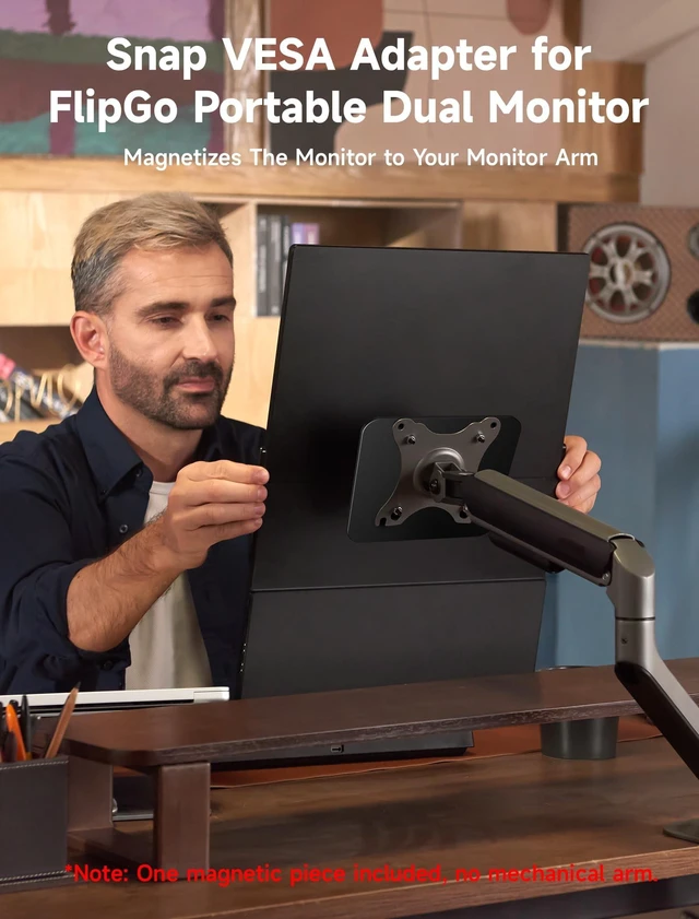 Alt view image 2 of 5 - JSAUX Snap VESA Mount Adapter for FlipGo 13.5", 15.6" and 16" Monitors