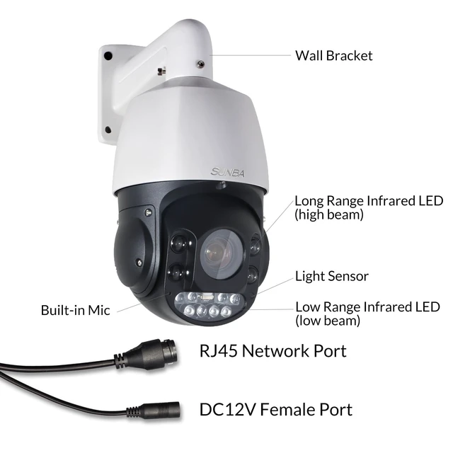 Alt view image 5 of 5 - SUNBA 5MP Auto Tracking PTZ Camera Outdoor PoE+, 25X Optical Zoom Dome Security Camera, 24/7 Automatic PTZ Tour & Two-Way Audio, IR Night Vision up to 300m (P425, Performance Series)