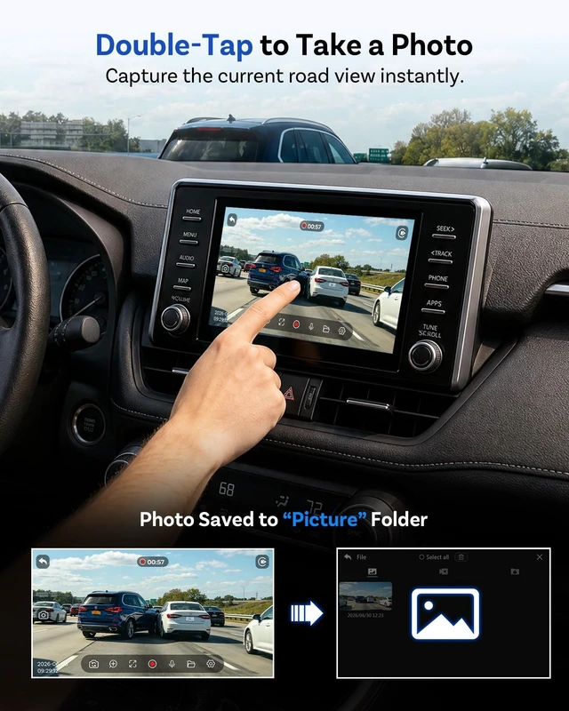 Alt view image 4 of 5 - OTTOCAST Safe Cam Dash Cam Front and Rear with Wireless CarPlay Adapter