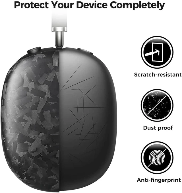 Alt view image 3 of 5 - MONOCARBON Forged Carbon Fiber for AirPods Max Case, with AirPods Max Covers Anti-Scratch Shock Resistant Headset Ultra Protective Accessories for AirPods Max Headphones-Matte Finishing