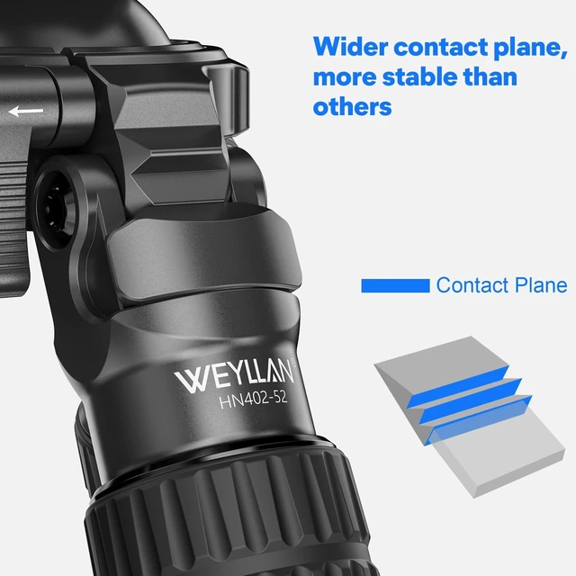 Alt view image 4 of 5 - WEYLLAN HN402 2-Section Carbon Fiber Tripod Kit for Hunting & Photography, 52mm Quick Release Lever Ball Head, 40mm Inverted Legs Includes Bag, Picatinny Adapter, MLOK Arca Rail & Arca Plate