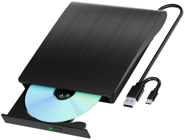 Main image of External Blu-Ray Drive USB-A & Type-C DVD CD Reader Writer for Mac Windows