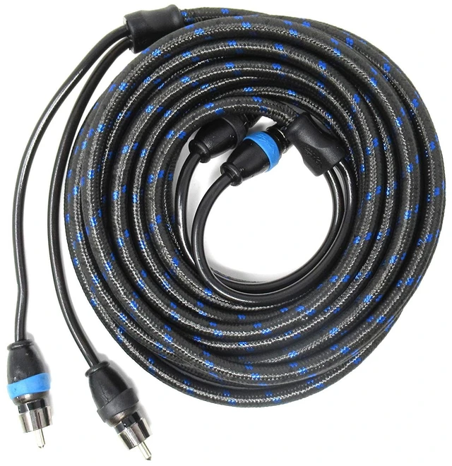 Main image of Sky High Car Audio 2 Channel 20 ft RCA Cables Triple Shield Nylon Coated
