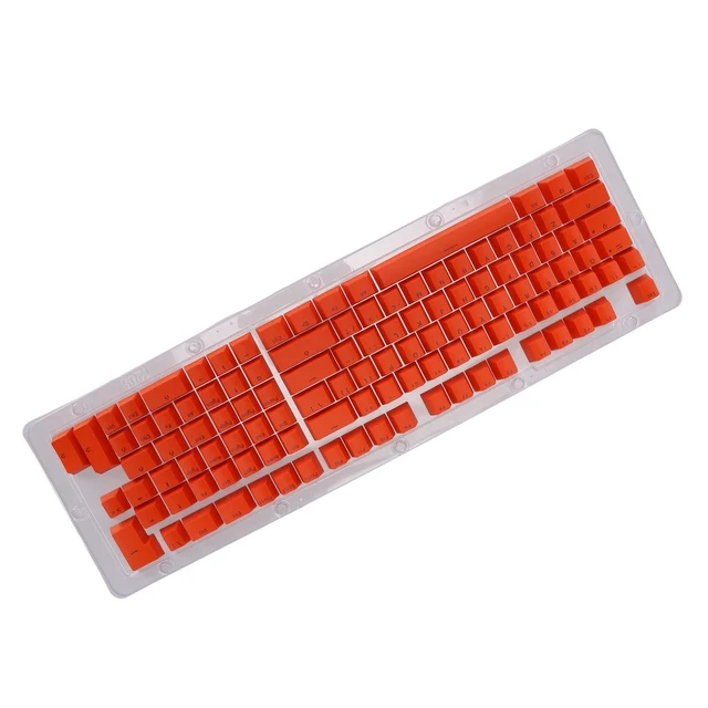 Alt view image 3 of 4 - SUNGOOYUE PBT Keycaps Set, 114 Keys OEM Profile, Two Color Injection Molded Design, Universal Mechanical Keyboard Compatibility for 61-108 Keys Layout (red)