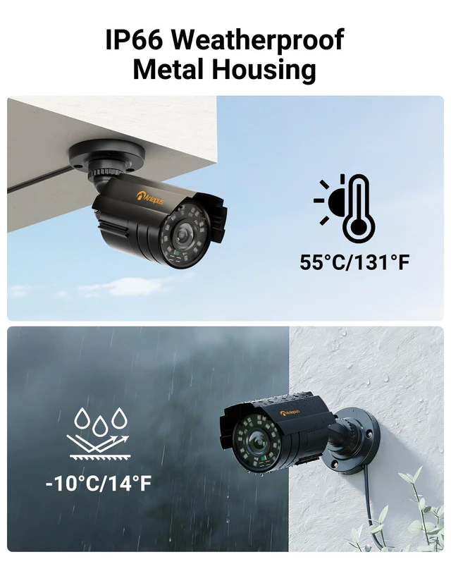 Alt view image 4 of 5 - Anlapus 2-Pack 1080P Security Cameras for 2MP, 5MP, 4K DVR Home Surveillance System, IP66 Weatherproof HD-TVI CCTV Bullet Camera for Indoor Outdoor, 80ft Night Vision