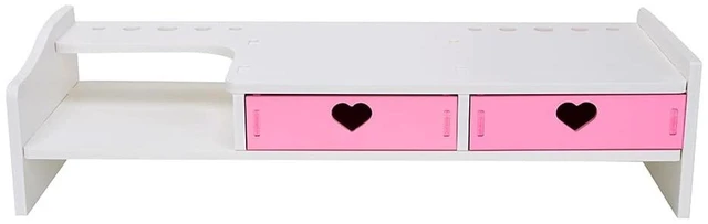 Main image of CONKAWACA Kawaii Desk Organizer Cute Desk Organizer with Drawers Monitor Riser Stand Monitor Riser Computer Stand for PC, Laptop, Printer