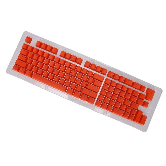 Alt view image 4 of 4 - SUNGOOYUE PBT Keycaps Set, 114 Keys OEM Profile, Two Color Injection Molded Design, Universal Mechanical Keyboard Compatibility for 61-108 Keys Layout (red)