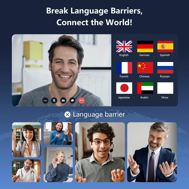 Alt view image 3 of 5 - NUPLEA AI Translation Earbuds Real Time 198 Languages Translator Ear Buds Audifonos Traductores Ingles Espanol Wireless Clip On Earbuds Bluetooth Headphones for Travel Business Meeting Learning