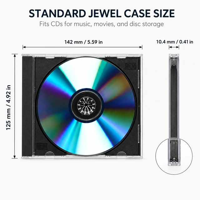 Alt view image 2 of 5 - LEIFIDE 30 Pcs 10.4 mm CD Jewel Cases Plastic CD Cases, Black