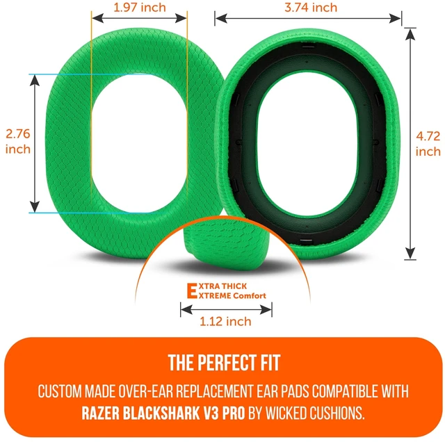 Alt view image 5 of 5 - WC Mod Kit Bshark V3 Pro - Gel Earpads & Side Plates for BlackShark V3 Pro
