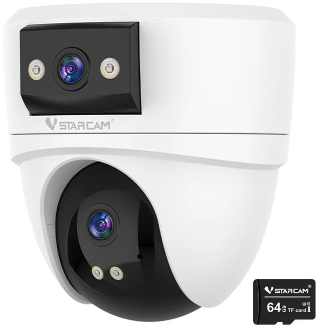 Main image of VSTARCAM 5MP Dual Lens POE IP Security Camera, IP Camera Indoor/Outdoor with 108 Wide Angle 4 mm Lens, 2-Way Talk, Color Night Vision, Compatible with Third-Party NVRs