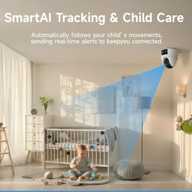 Alt view image 3 of 5 - VSTARCAM 5MP Dual Lens POE IP Security Camera, IP Camera Indoor/Outdoor with 108 Wide Angle 4 mm Lens, 2-Way Talk, Color Night Vision, Compatible with Third-Party NVRs