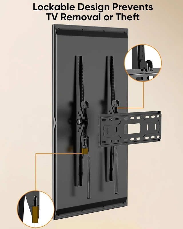 Alt view image 4 of 5 - FORGING MOUNT Portrait TV Wall Mount, Tilt TV Mount for Vertical Mounting of Displays from 32-75 Inch TVs, Holds 275 lbs, Anti-Theft Locking, Max VESA 400x600mm