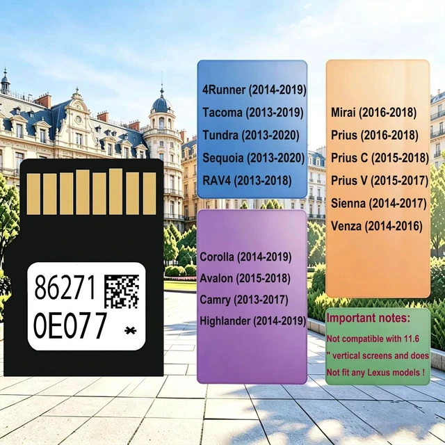 Alt view image 2 of 5 - Latest Navigation SD Card Update Maps 86271 0E077 for Toyota