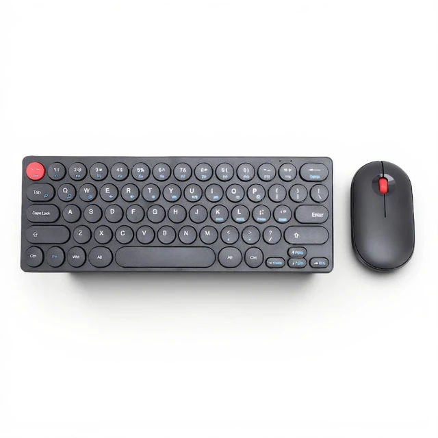 Main image of Sanpyl Wireless Keyboard Mouse Combo, 64-Key Retro Round Keycaps
