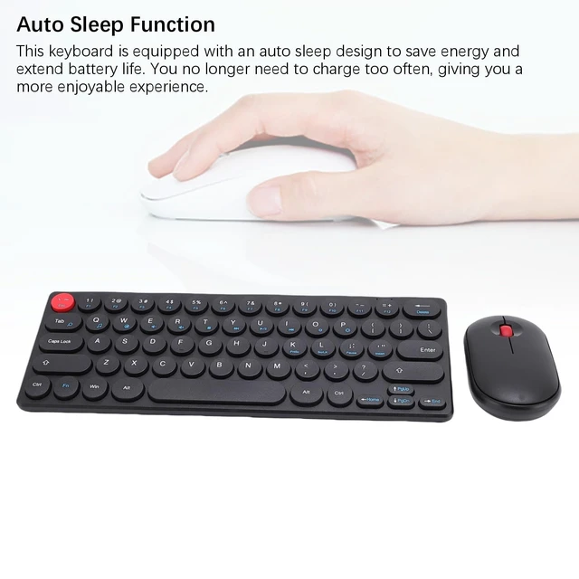 Alt view image 2 of 5 - Sanpyl Wireless Keyboard Mouse Combo, 64-Key Retro Round Keycaps