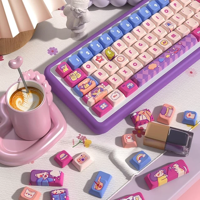 Alt view image 2 of 5 - daixiahu Weekend time Theme keycaps 158 Key PBT keycaps MDA Custom keycap Set is Suitable for 61/87/104/108 Cherry MX Switch and Other Mechanical Keyboards