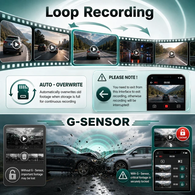Alt view image 2 of 5 - Hodozzy 4K Dash Cam Front and Rear, Mini Car Camera WiFi Hidden Dash Camera with App Control, Wide Angle Night Vision, Loop Recording G-Sensor DVR for All Cars