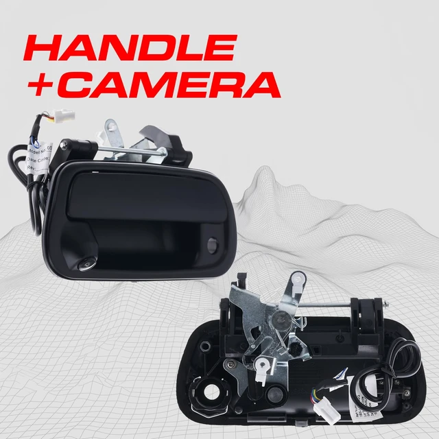 Alt view image 2 of 5 - Master Tailgaters Black Primed Tailgate Handle with Backup Camera Replacement for Toyota Tundra (2000-2006) ^^ IP68 Waterproof ^^ Parking Grid Lines Available ^^ Easy to Install