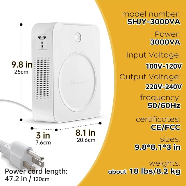 Alt view image 3 of 5 - 3000W 110 to 220 Voltage Converter 120v to 240v Step Up Voltage Transformer