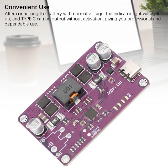 Alt view image 3 of 5 - PD3.1 140W Power Bank Module, Type C 5V 3A 20V 5A Charging Board, Mobile Power Module Circuit Board Support 0 QC3.0 QC3.0, with Integrated Boost Bucks Driver (6 Series)