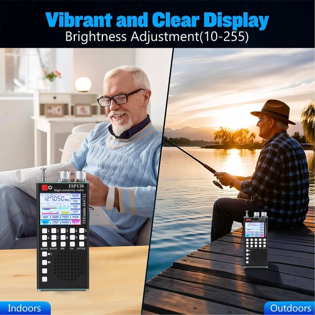 Alt view image 4 of 5 - Eujgoov Full Band Radio Multiband World Band Receiver Air SSB Bluetooth Radio Dual System 2.4 Inch IPS Touchscreen Numeric Keypad Aluminum Alloy with RDS BFO for HAM Enthusiasts