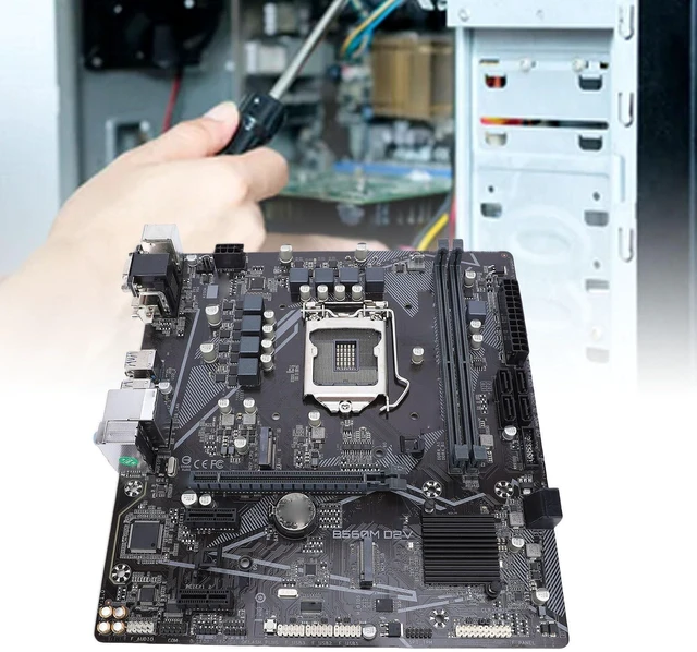 Alt view image 3 of 5 - Dpofirs Micro ATX Motherboard LGA1200 for Core I9 I7 I5 11th 10th Gen, B560 Chipset, PCIe 4.0 X16 Slot, Dual M.2 NVMe SSD Slots, 6 Ports, DDR4 3200MHz, USB 3.2 Gen1
