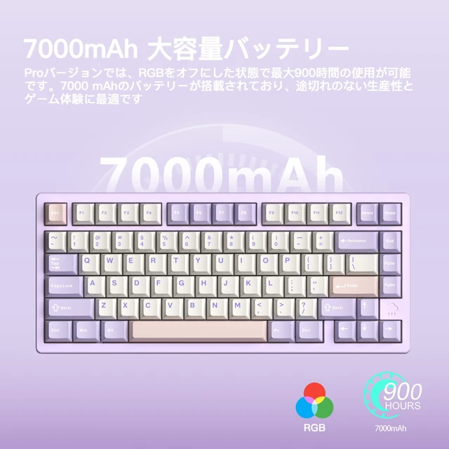 Alt view image 4 of 5 - KIBU WOBKEY Rainy75 75% Tri-Mode Mechanical Keyboard, CNC Aluminum Custom Wireless Keyboard, Hot Swappable, VIA Programmable, Cocoa Switch, RGB Backlit,BT/2.4G/Wired for Mac/Win(Pro Purple)