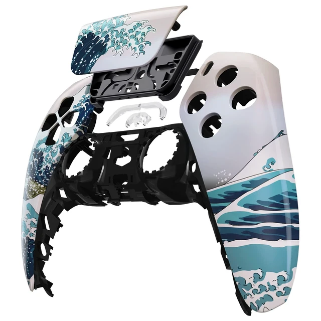 Alt view image 3 of 4 - eXtremeRate The Great Wave Touchpad Front Top Shell Compatible with ps5 Controller BDM-010 020 030 040 050, DIY Replacement Shell Custom Touch Pad Cover Compatible with ps5 Controller