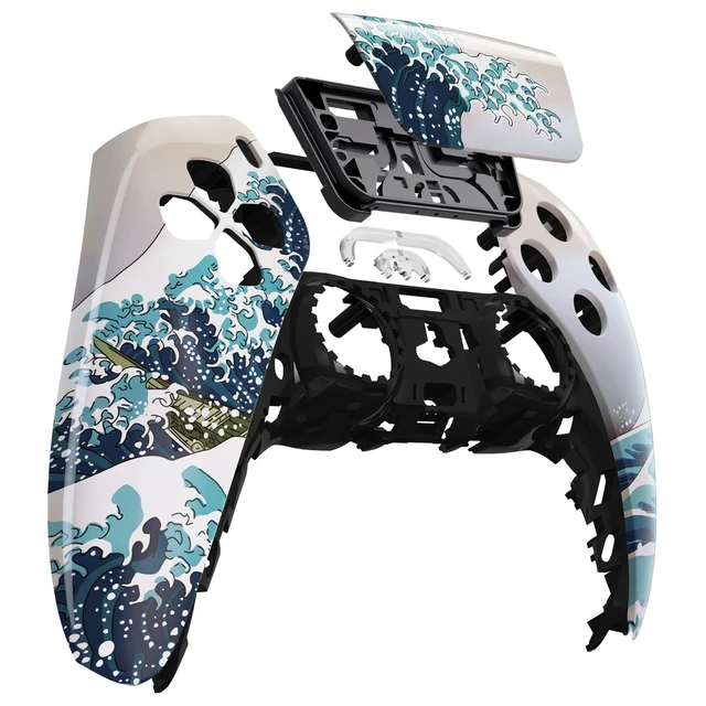 Alt view image 4 of 4 - eXtremeRate The Great Wave Touchpad Front Top Shell Compatible with ps5 Controller BDM-010 020 030 040 050, DIY Replacement Shell Custom Touch Pad Cover Compatible with ps5 Controller