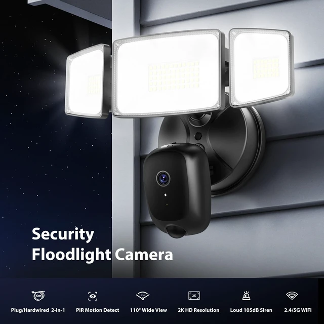 Alt view image 4 of 5 - Onforu 2K Floodlight Camera Plug&Hardwired, Smart Security Camera Outdoor