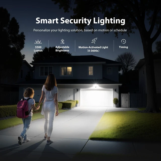 Alt view image 5 of 5 - Onforu 2K Floodlight Camera Plug&Hardwired, Smart Security Camera Outdoor