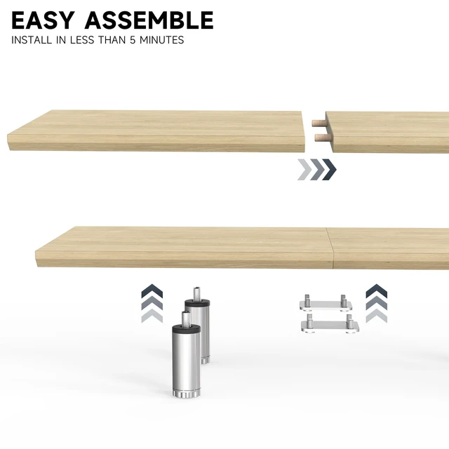 Alt view image 2 of 5 - Fenge 39.4 Dual Monitor Stand with Height Adjustable Legs, Oak